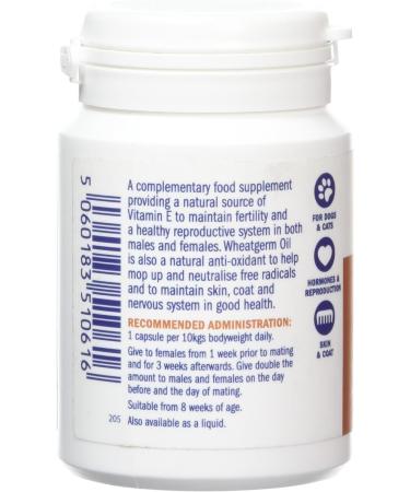 Dorwest Herbs Wheatgerm Oil Capsules for Dogs and Cats 100 Capsules - Buy Online on GoSupps.com