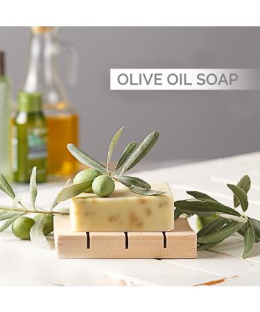 All Natural Handmade Soap Bars Set with Wooden Dish - Rose Lavender & Olive Oil - Eco-Friendly Luxury - Made in Europe - Buy Online on GoSupps.com