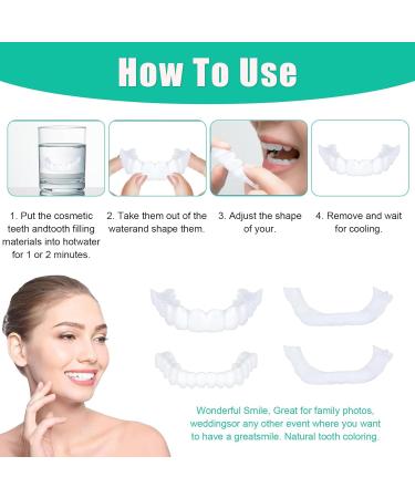 Buy 2 Pairs of Cosmetic Veneers - Temporary Prosthetic Teeth & Lightening Dentures for Men & Women - Instant Smile Makeover - Buy Online on GoSupps.com