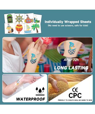 204 Sheets Glitter Tattoos for Kids - Individually Wrapped Temporary Stickers for Party Favors & Birthday Supplies - Sparkling Fake Tattoos for Girls & Boys - Buy Online on GoSupps.com