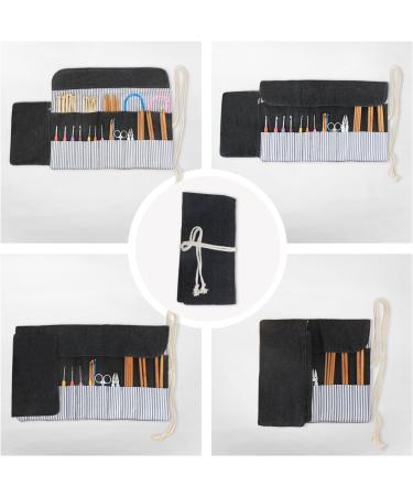 LUXJA Knitting Needles Organizer Rolling Bag - 10 Inches - Black - Buy Online on GoSupps.com