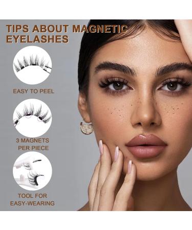 Magnetic Eyelashes Natural Look Reusable Magnetic Lashes With Applicator Magnetic Eyelashes Without Eyeliner Soft False Eyelashes Magnetic Easy To Wear No Glue & No Makeup Remover - Buy Online on GoSupps.com