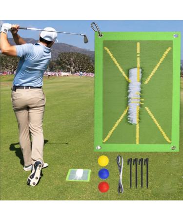 Golf Training Mat for Swing Detection Batting, Premium Golf Impact Mat, Path Feedback Golf Practice Mats, Advanced Golf Hitting Mat for Indoor/Outdoor, Golf Training Aid Equipment(1set)