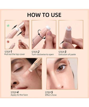 2Pcs 4-in-1 Liquid Foundation Primer, Concealer & Powder | Buildable Coverage for Medium Skin Tones | Flow-Through Sponge Applicator - Buy Online on GoSupps.com