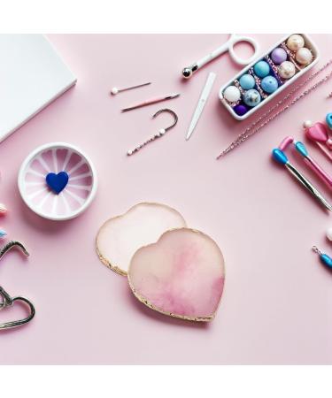 2 Pi ces Nail Art Palette Resin Heart Shaped Mixing Plate With Edge For Manicure Color Mixing And Cosmetic Use - Buy Online on GoSupps.com