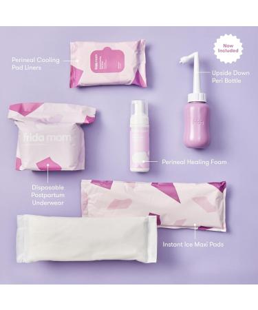 Frida Mom Postpartum Recovery Essentials Kit | 11pc Gift Set - Disposable Underwear Ice Maxi Pads Perineal Healing Foam & More - International Shipping Available - Buy Online on GoSupps.com