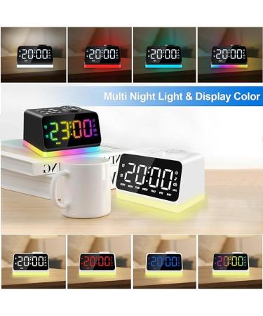 JALL Digital Alarm Clock with FM Radio for Bedroom, 8 Colors Night Light with 2 Charging Port, Sleep Sound Machines with Timer, Dual Alarm, Loud Alarm and Easy to Use for Seniors and Kids as Gift - Buy Online on GoSupps.com
