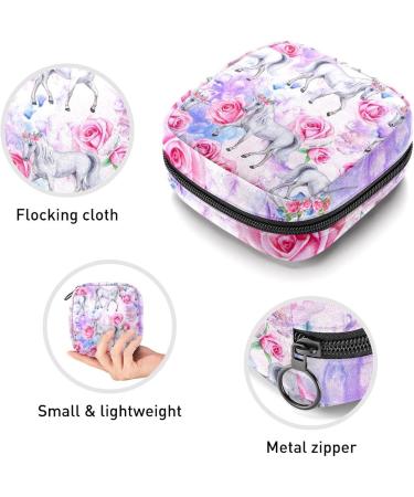Women's Portable Period Kit - Bonds Storage Pockets Holder in White Floral Pattern | Feminine Product Bag for Girls - Buy Online on GoSupps.com