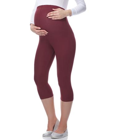 Be Mammy Women's Maternity 3/4 Leggings 03 M Claret