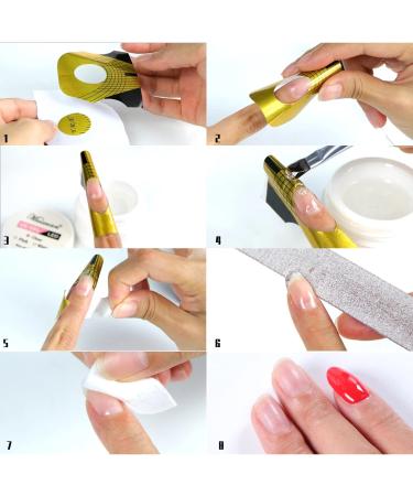 LABOTA 500pcs Acrylic Nail Forms - Gold Horseshoe Tips for Acrylic & UV Gel Extensions - Buy Online on GoSupps.com