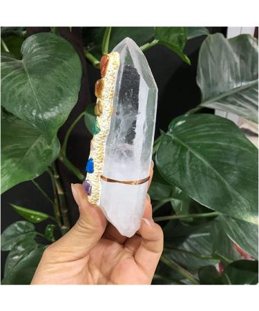 Crystal Stones Clear Lemurian Seed Quartz Natural Tower Point Crystal Rough Seven Specimen Reiki Stone Stone Collection 85-100mm Light Grey - Buy Online on GoSupps.com