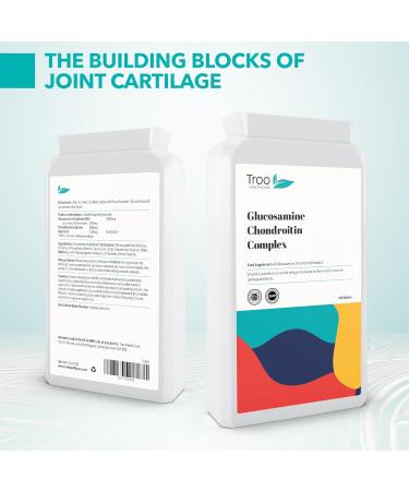 Glucosamine Chondrotin Complex with Vitamin C - 180 Tablets - Supports Collagen Formation to Help Maintain Healthy Bones Cartilage & Joints - UK Manufactured Supplement to GMP Standards - Buy Online on GoSupps.com