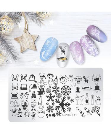Herbests 5 PCs DIY Nail Art Stamping Set - Christmas & Halloween Steel Plates for Manicure - Perfect Gift for Women & Girls - Buy Online on GoSupps.com