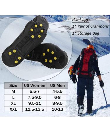 XX-Large Ice Cleats for Women Men - Non-Slip Snow Crampons 10 Studs - Buy Online on GoSupps.com