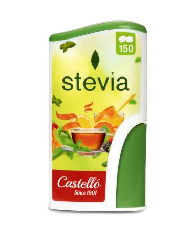 Castello since 1907 Stevia Sweetener Tablets | 150 Tablets/Servings | 1 tablet 1 teaspoon of sugar | Zero Calorie Sugar Substitute | 0 Calories - Low Glycemic Index - 0 Net Carbohydrates - Keto - Buy Online on GoSupps.com