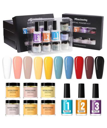 Dipping Powder Nail Set - Roseflower 6 Nude Colors Green Blue - DIY Salon Manicure & French Nail Powder - Lasts 3 Weeks - Buy Online on GoSupps.com