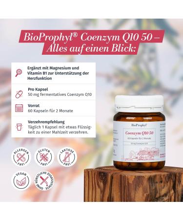 BioProphyl Coenzyme Q10 50 mg - Vegan Fermentative Capsules with Magnesium & Vitamin B1 | 60 Veggie Capsules for 2-Month Supply - Shop Internationally! - Buy Online on GoSupps.com