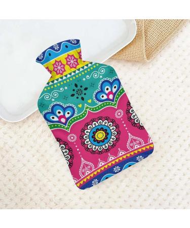 Floral Art Heat Bottle with Lid - Rubber Hot Water Sac for Pain Relief Cramps & Foot Warmers | Hot & Cold Therapy - Buy Online on GoSupps.com
