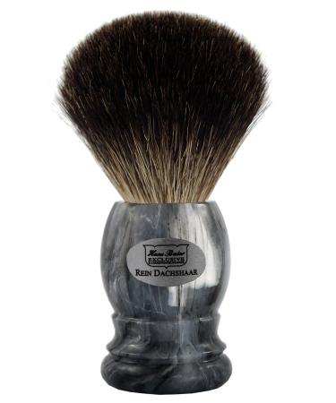 Hans Baier Exclusive Shaving Brush Real Grey Badger - Handle Plastic marbled