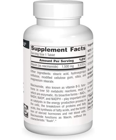Source Naturals Niacinamide B-3 1500mg - 50 Tablets | Dietary Supplement - Buy Online on GoSupps.com