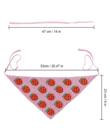 AWAYTR Crochet Bandana Head Kerchief Hair Scarf 2Pcs - Floral Hair Scarves for Women Girls - Pink & Beige - Buy Online on GoSupps.com