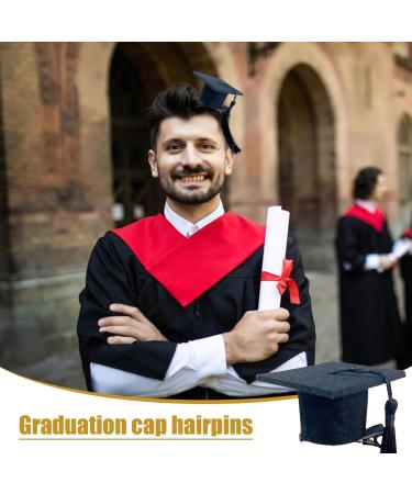 galeyyu Graduation Hat Hair Clip - Doctoral Hat Headband - Graduation Hat Hairpins Hat Inserts Graduation Accessories for Women Men Black - Buy Online on GoSupps.com