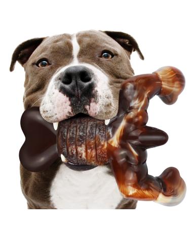 Dog Chew Toys for Aggressive Chewers Indestructible Dog Toys,Real Bacon Flavored,MOXIKIA Tough Dog Bone Chew Toy Durable Dog Toys for Medium/ Large breed Dogs, Best Extreme Chew Toys to Keep Them Busy