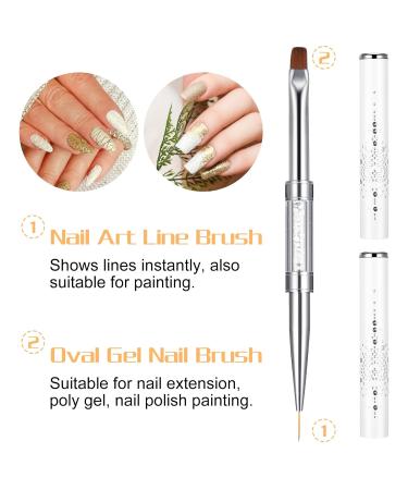 2PCS Dual-Ended Nail Art Brush Set | Professional Builder Gel & French Tip Brushes | Rhinestone Handle for Stunning Nail Designs - Buy Online on GoSupps.com