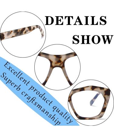 Viseng 3 Pack Oversized Frame Women s Blue Light Blocking Reading Glasses - Stylish Computer Readers in Black Leopard & Grey Leopard (3.0 Diopters - Buy Online on GoSupps.com