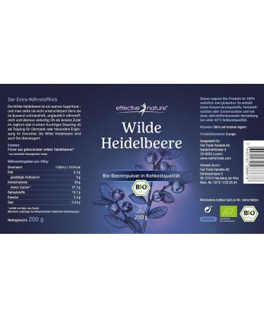 Organic Wild Blueberry Powder 200g - Raw Food Quality Antioxidant-Rich Fruit Powder (Vaccinium myrtillus) - International Shipping Available - Buy Online on GoSupps.com