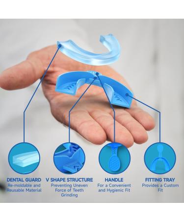 Upgraded Teeth Grinding Mouth Guards - 4 Pack Standard Size Comfortable Night Guard with Fitting Tray - Professional Solution for Clenching Teeth - Buy Online on GoSupps.com