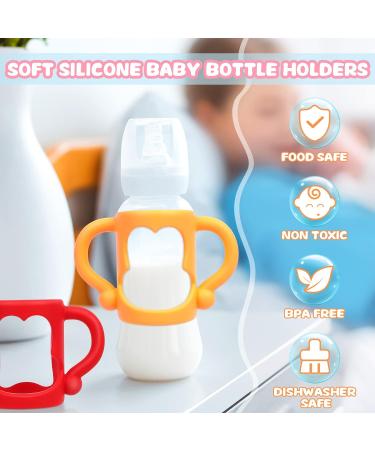 6 Pack Silicone Baby Bottle Handles - BPA-Free Narrow Sippy Bottle Handles for Teaching Babies to Hold Their Own Bottle - Muti-Colors - Buy Online on GoSupps.com