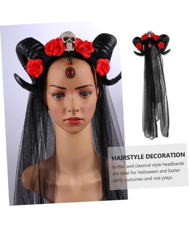 HAPINARY Halloween Headband Hair Bands for Womens Hair Horn Headbands for Women Horn Hair Band Horn Rose Hair Band Instrument for Pedicures for Family Comb Miss Charm Plastic Resin - Buy Online on GoSupps.com