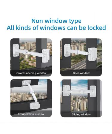 Buy 2x Adjustable Child Safety Window Locks - Self-Adhesive for Cupboards Drawers Ovens & More | Ideal for Babies Toddlers & Pets - Secure Your Home | International Shipping - Buy Online on GoSupps.com
