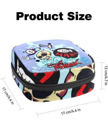 Skull Multicoloured Sanitary Napkin Storage Bag Menstrual Cup Pouch - Girls Women Ladies Period Pads Holder - Buy Online on GoSupps.com