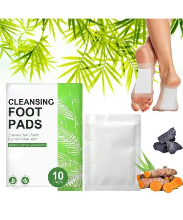Foot Pads Ginger Foot Pads Natural Bamboo Vinegar and Ginger Powder Deep Cleansing Foot Pads Foot Pads for Better Sleep and Relax Stress (10pcs/1box) (10pcs)