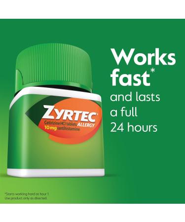 Zyrtec 24 Hour Allergy Relief Tablets 10mg - 60 Count Anti histamine Medicine - Buy Online on GoSupps.com