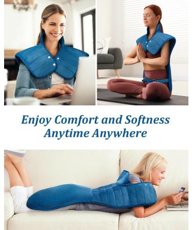 HOERMIGON Heating Pad for Neck and Shoulders and Back - Blue - Buy Online on GoSupps.com