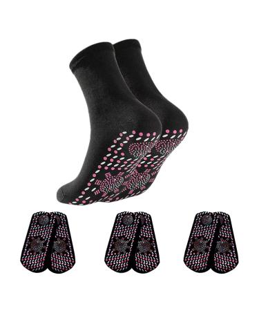 Gecau 4PCS Winter Warm Self-Heating Socks, Heating Winter Socks, for Camping Fishing Riding, for Man and Women Multicolora 5.9*2.7Inch