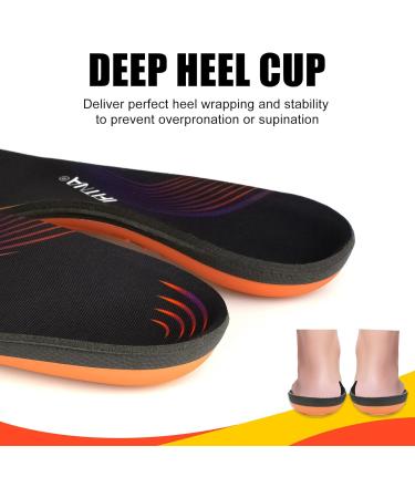 Arch Support Orthotic Insole for Flat Feet & Plantar Fasciitis - UK-5 (Size 9.44) Black - Buy Online on GoSupps.com