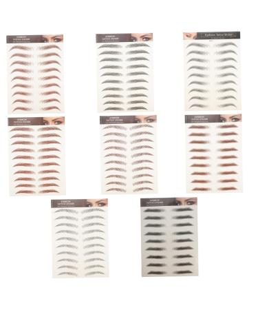 VINTORKY 8pcs Imitation Eco Eyebrow Sticker Eyebrow Grooming Shaping Kit Fake Stickers Transfer Stickers