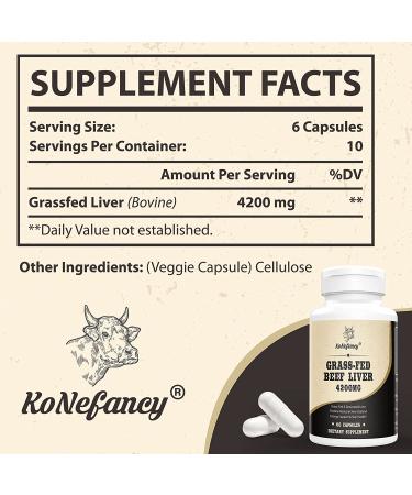 Grass Fed Beef Liver Capsules 4200mg - Heme Iron, Protein, Vitamin A & B12 - New Zealand 120 Capsules (Pack of 2) - Buy Online on GoSupps.com