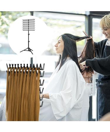 Braiding Hair Rack - Standing Hair Accessory Rack | 120 Hooks Hair Braiding Display Stand Adjustable Hair Braiding Divider Standing Rack for Various Types of Hair Extensions - Buy Online on GoSupps.com