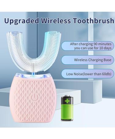 Ksoia Ultrasonic Electric Toothbrush | Oral Cleaning | IPX7 Waterproof | Wireless Charging | LED Light | U-Shaped Brush Head | Pink - Buy Online on GoSupps.com