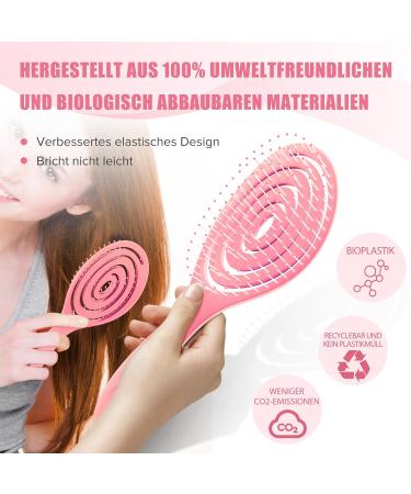 Shinlea Hairbrush - No Tangles Scalp Massage Brush for Women Men & Kids | Ideal for Curls & Long Hair (Pink) - International Shipping Available - Buy Online on GoSupps.com
