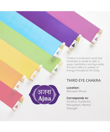 Third Eye Chakra Essential Oil Roll-On by Aromafume | 10ml - Ajna Aromatherapy for Chakra Balance | Rose & Juniper | Amethyst Incense for Meditation Yoga & Reiki - Buy Online on GoSupps.com