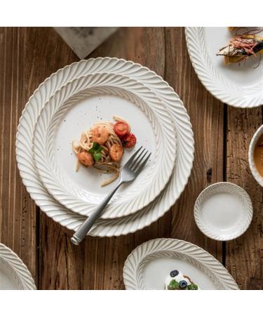 Dinnerware Dishes Plates Ceramic Western Dish Dessert Dish Vintage Pattern Dining Plate Home Kitchen Restaurant Western Chinese Dining Plate Round White Dinner Restaurant Family Party Plates (Size : Small - Buy Online on GoSupps.com