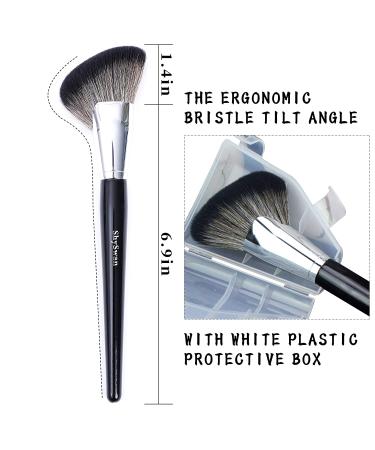 ShySwan Angled Contouring Brush - Sculpt & Define Cheekbones | Black Makeup Tool for Bronzer & Face Powder - Buy Online on GoSupps.com