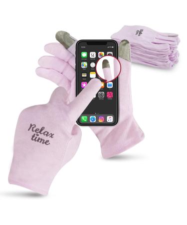12 Pairs Premium 100% Cotton Gloves | Dry Hands & Eczema |Overnight Lotion & Spa Treatment for Women & Men | Reusable|Touchscreen| Touch Purple Touch Purple One Size