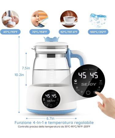 Sejoy Baby Formula Kettle: Fast Water Dispenser for Accurate Temperature Control - 1.2L - Buy Online on GoSupps.com